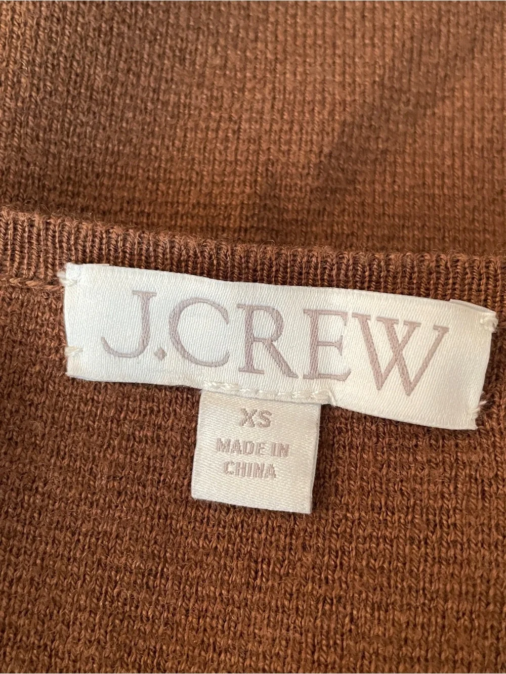 J.Crew Giselle Cardigan Womens XS Brown Buttons Nautical Preppy Quiet Luxury